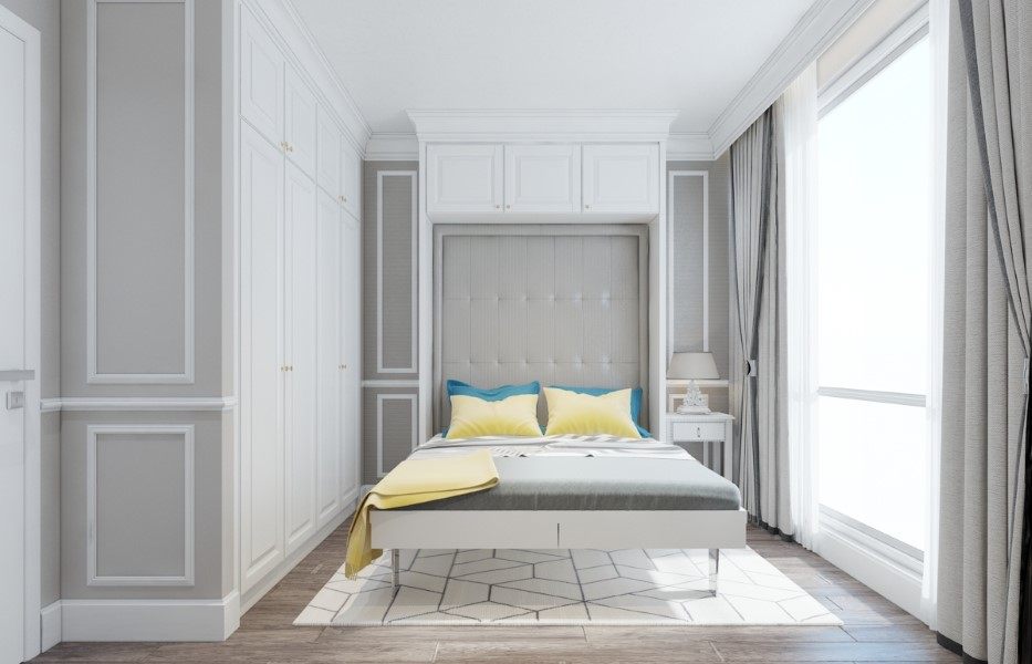 Thiết kế nội thất phòng ngủ con căn hộ Vinhomes Central Park Tân Cảng